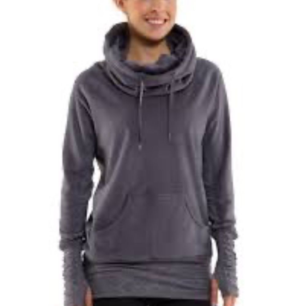 Lululemon Don't Hurry Be Happy Heathered Coal‎ Pullover Sz M/L